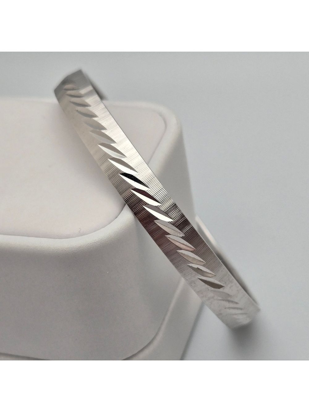 Monet Silver Tone Bangle Bracelet Classic Stackable Minimalist Engraved Design